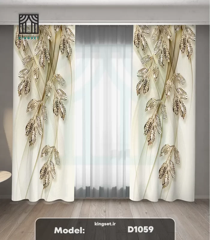 پرده چاپی طبیعت و گل