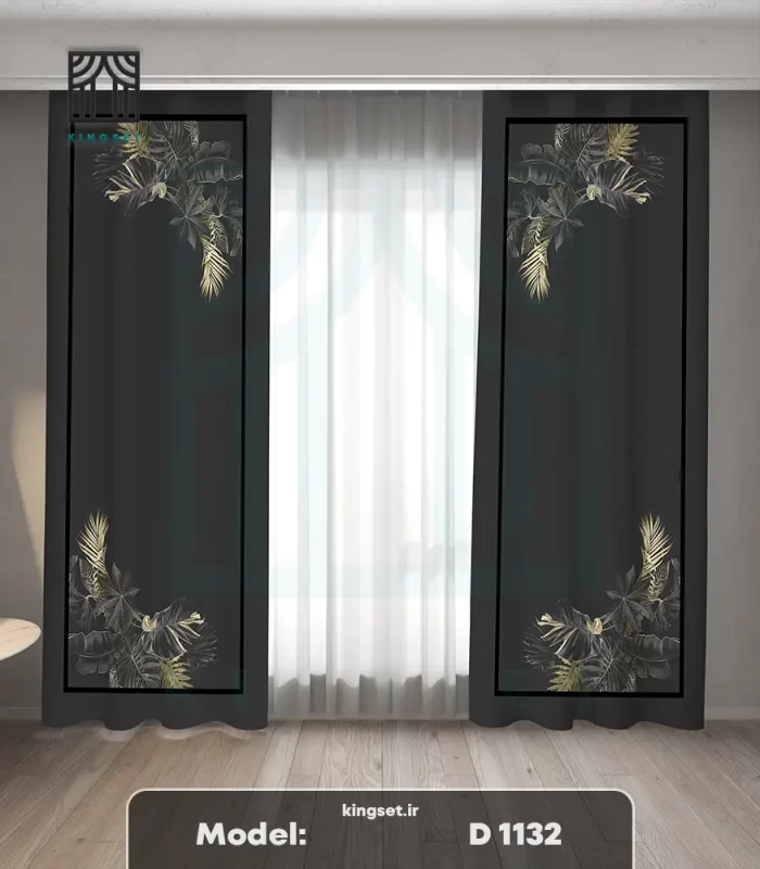 پرده چاپی طبیعت و گل