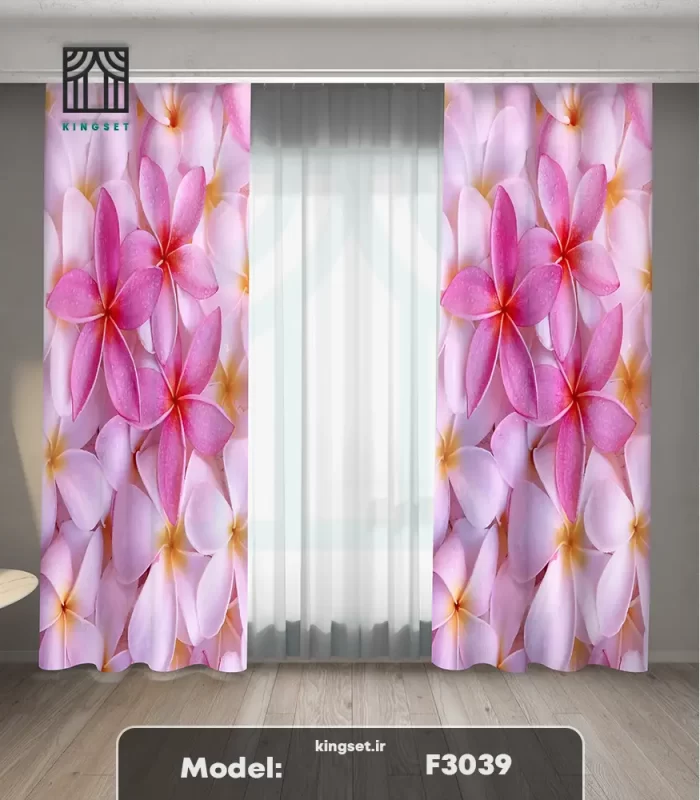 پرده چاپی طبیعت و گل