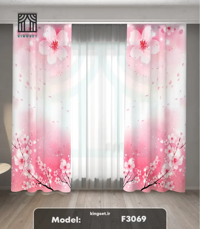 پرده چاپی طبیعت و گل