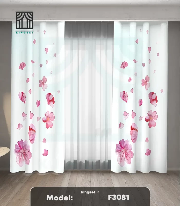 پرده چاپی طبیعت و گل