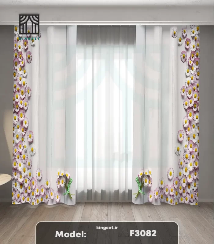پرده چاپی طبیعت و گل