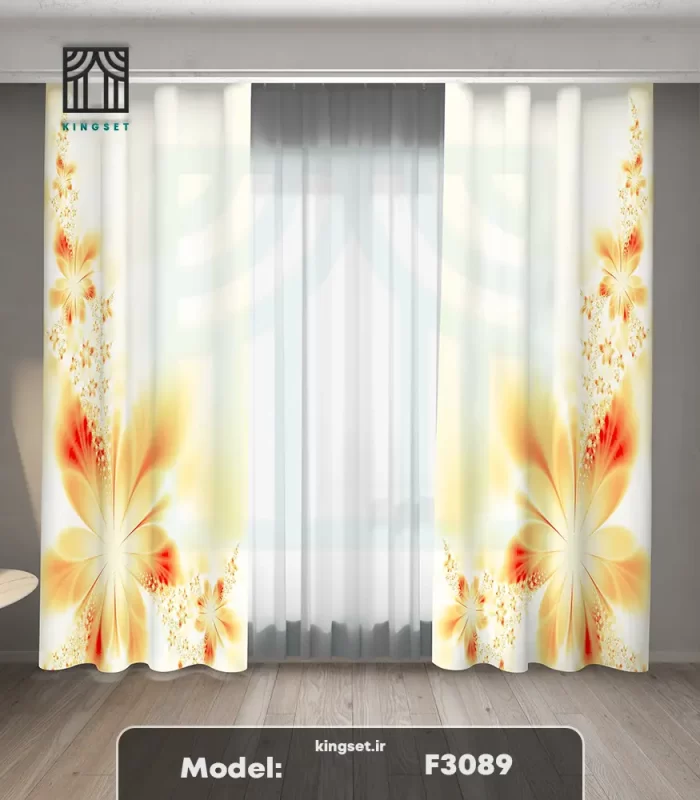 پرده چاپی طبیعت و گل