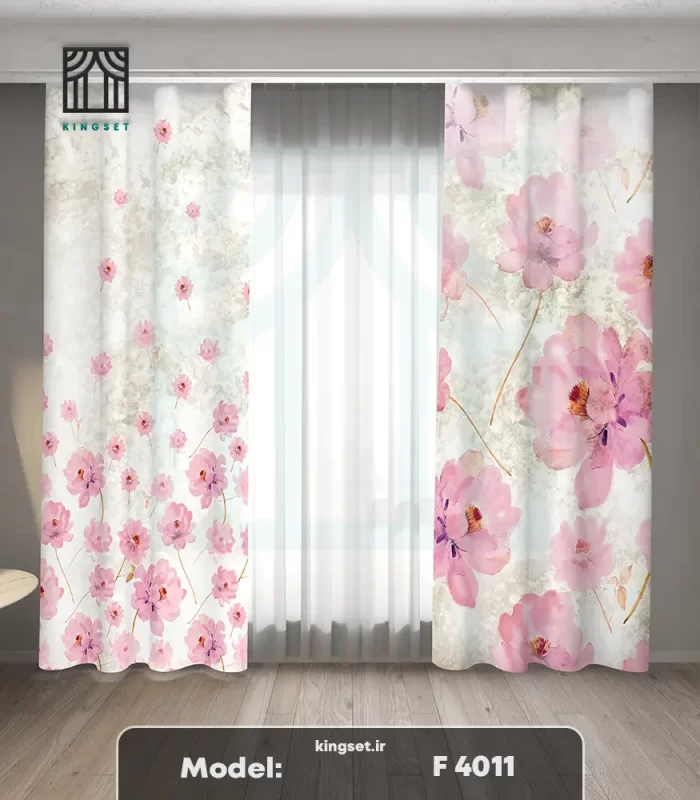 پرده چاپی طبیعت و گل