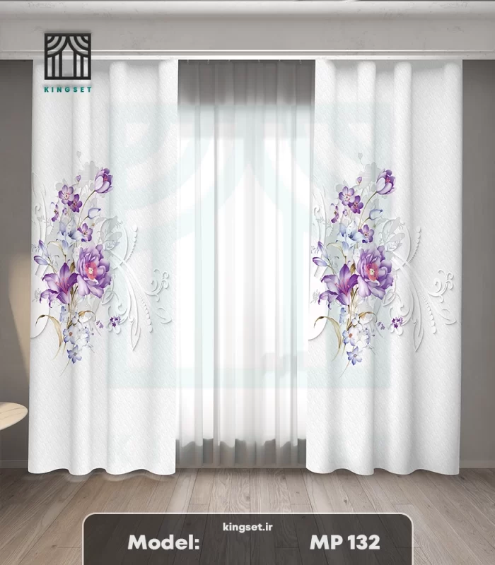 پرده چاپی طبیعت و گل