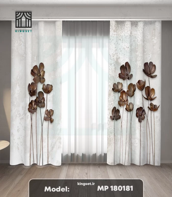 پرده چاپی طبیعت و گل