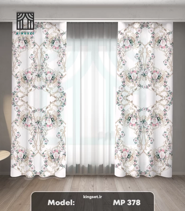 پرده چاپی طبیعت و گل