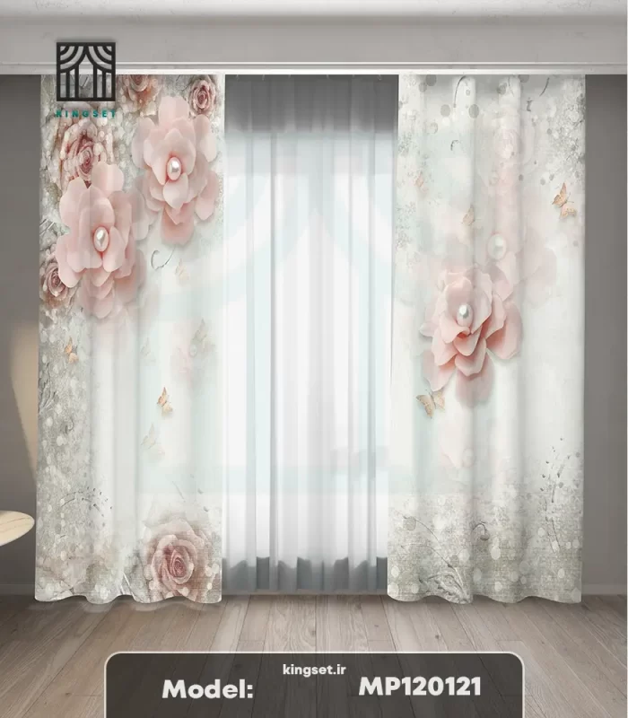 پرده چاپی طبیعت و گل