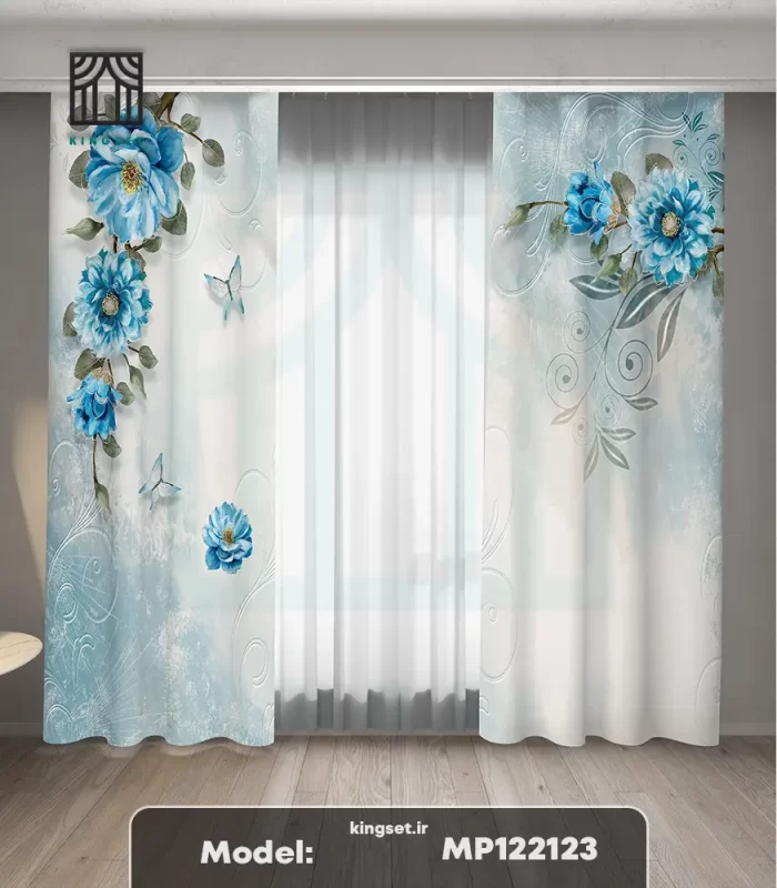 پرده چاپی طبیعت و گل