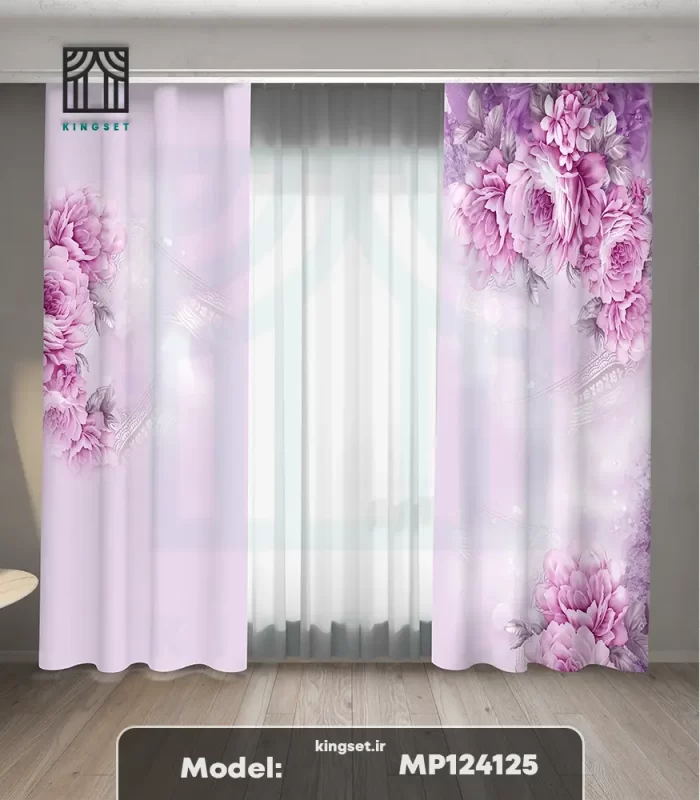 پرده چاپی طبیعت و گل