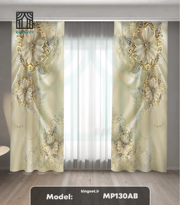 پرده چاپی طبیعت و گل