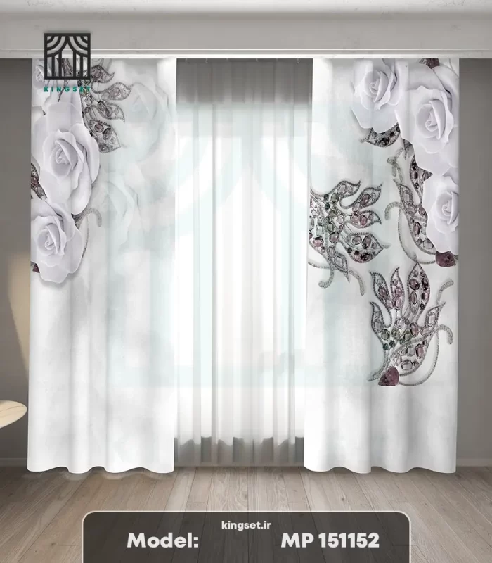 پرده چاپی طبیعت و گل