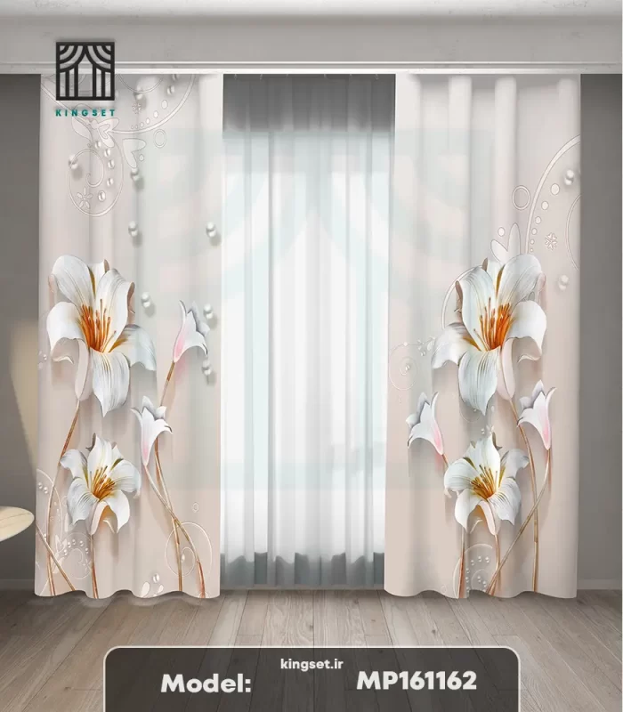 پرده چاپی طبیعت و گل