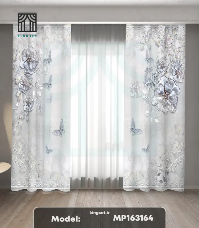 پرده چاپی طبیعت و گل