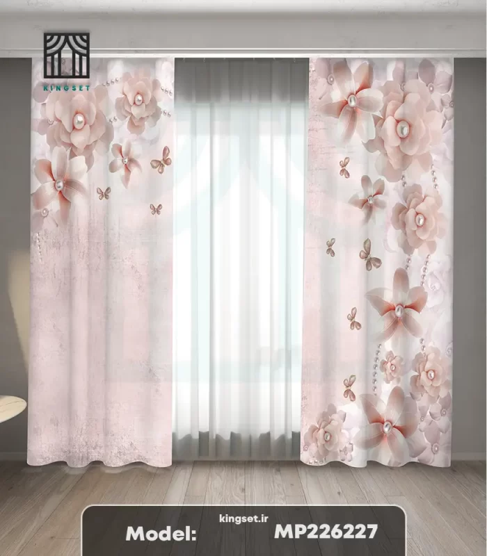 پرده چاپی طبیعت و گل