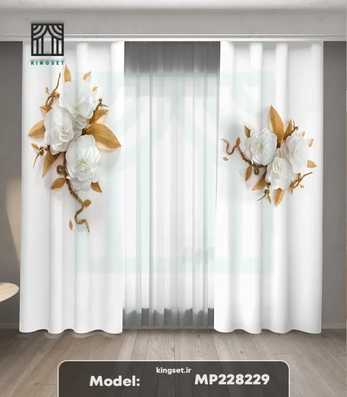 پرده چاپی طبیعت و گل
