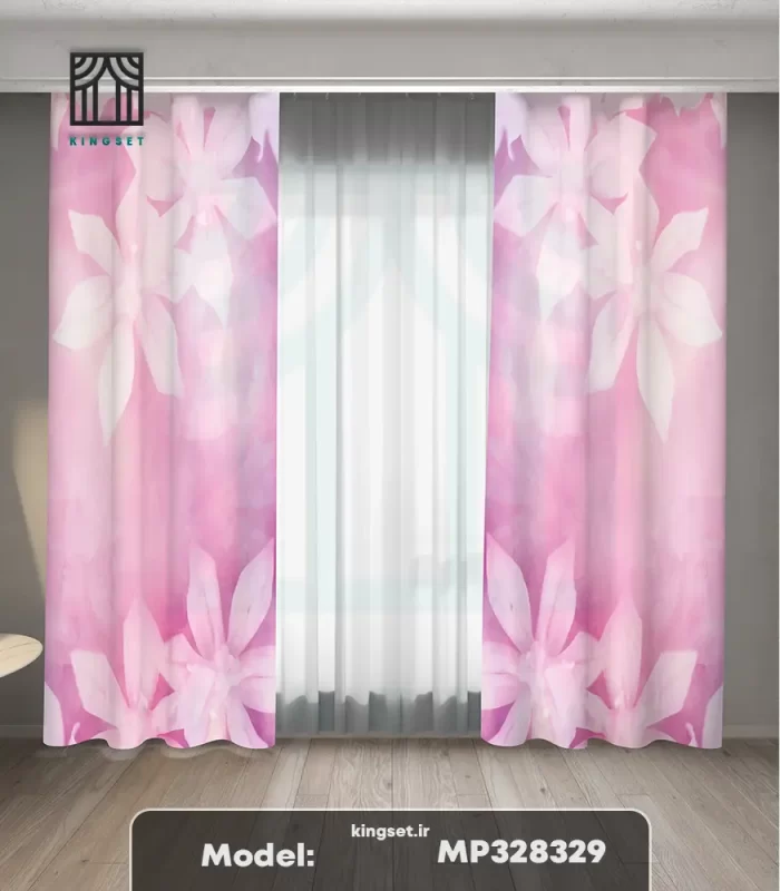 پرده چاپی طبیعت و گل