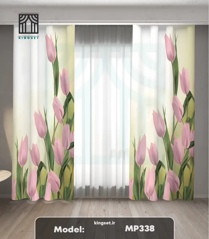 پرده چاپی طبیعت و گل