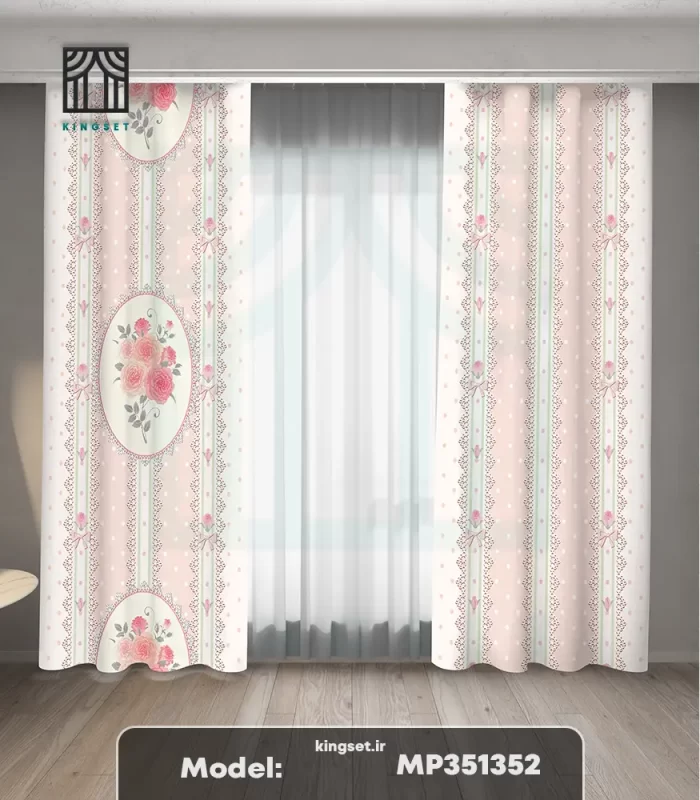 پرده چاپی طبیعت و گل