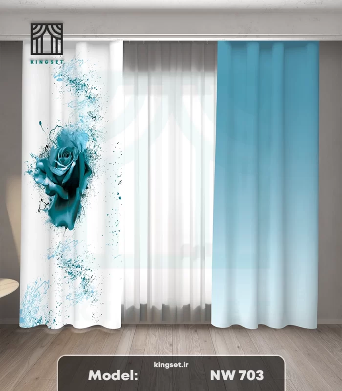 پرده چاپی طبیعت و گل