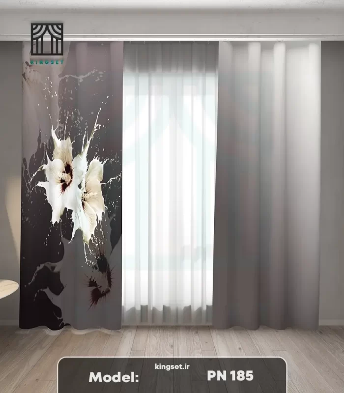 پرده چاپی طبیعت و گل