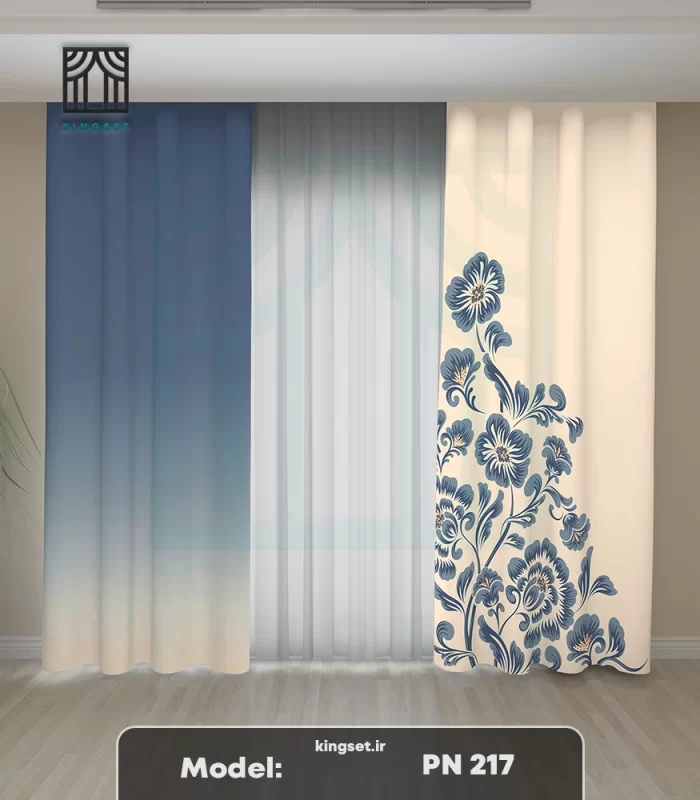 پرده چاپی طبیعت و گل