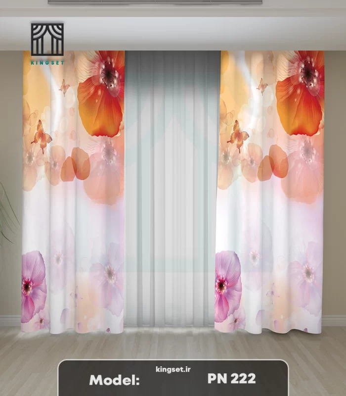 پرده چاپی طبیعت و گل