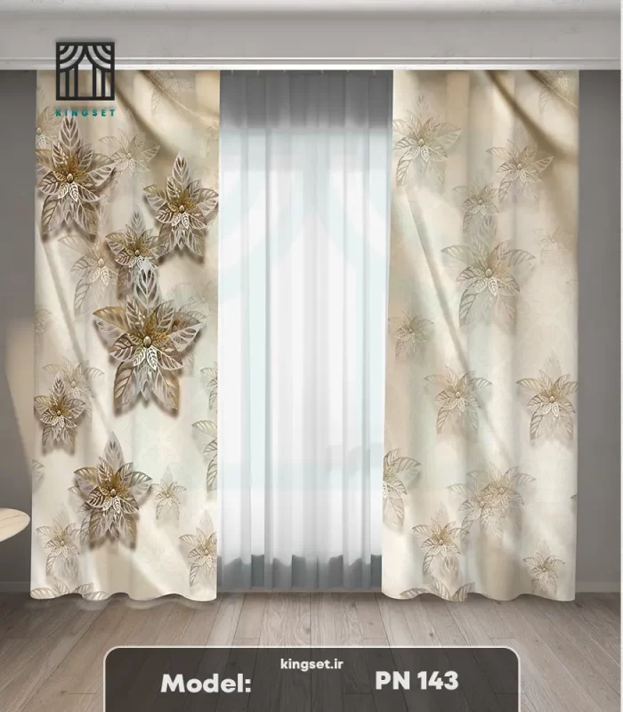 پرده چاپی طبیعت و گل