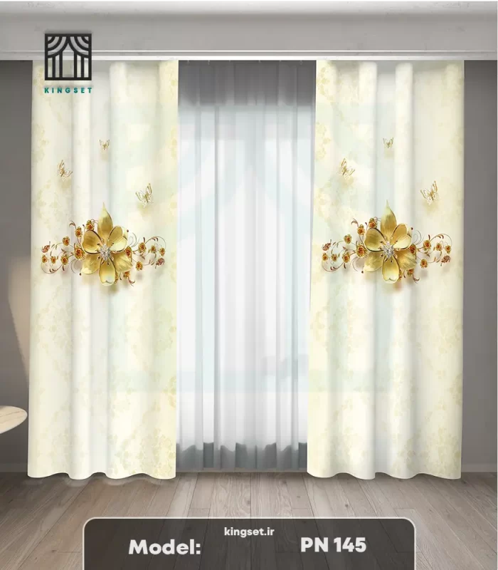 پرده چاپی طبیعت و گل