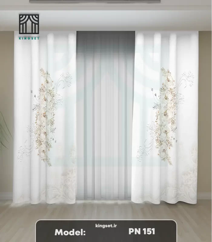 پرده چاپی طبیعت و گل