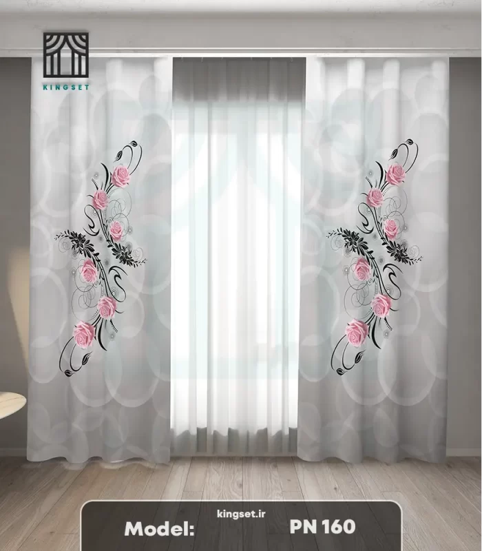 پرده چاپی طبیعت و گل