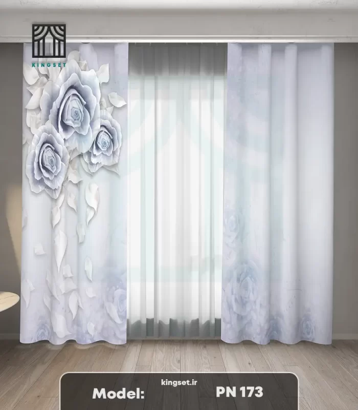 پرده چاپی طبیعت و گل