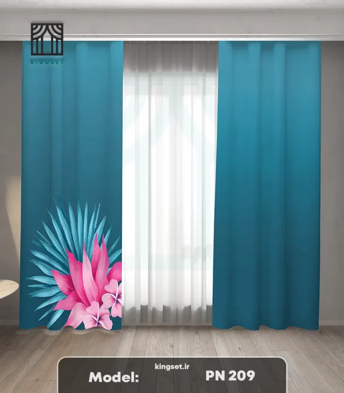 پرده چاپی طبیعت و گل
