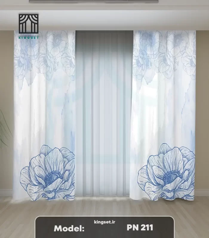پرده چاپی طبیعت و گل