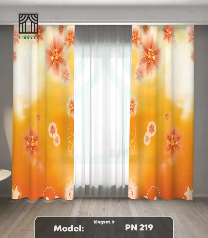 پرده چاپی طبیعت و گل