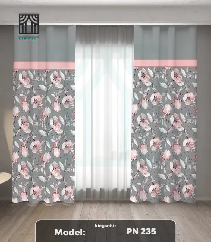پرده چاپی طبیعت و گل