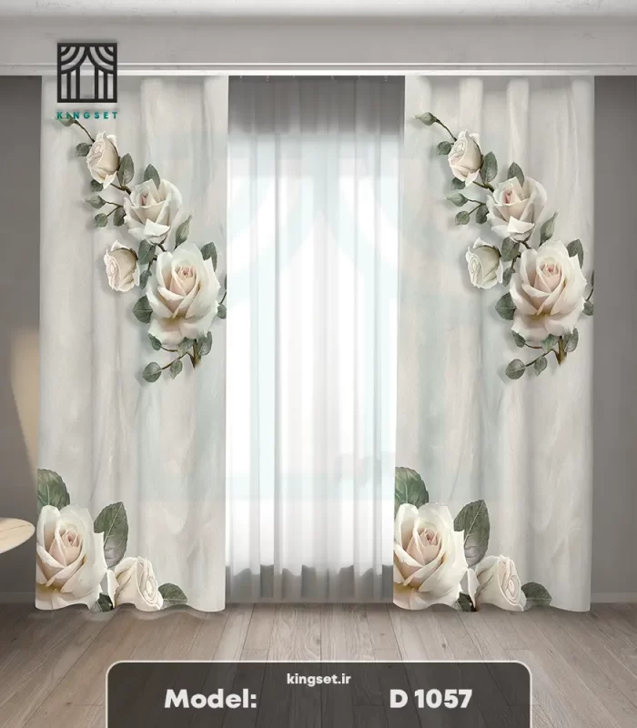 پرده چاپی طبیعت و گل