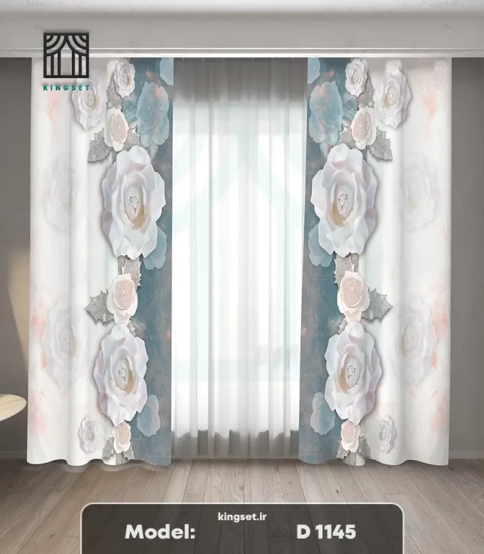 پرده چاپی طبیعت و گل