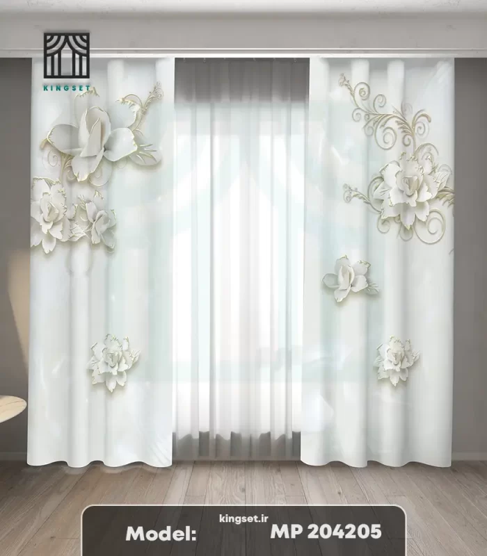 پرده چاپی طبیعت و گل