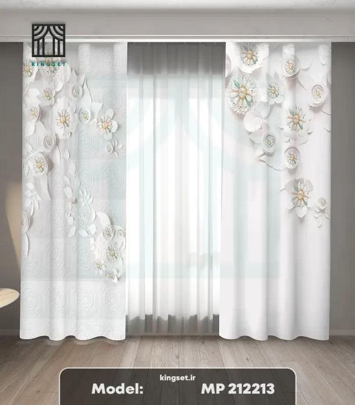 پرده چاپی طبیعت و گل