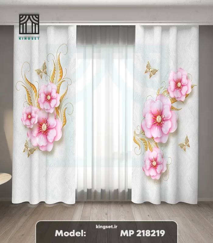 پرده چاپی طبیعت و گل