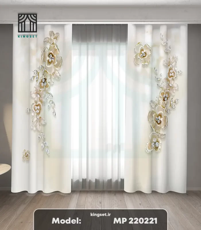 پرده چاپی طبیعت و گل