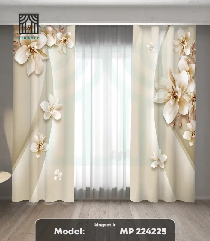پرده چاپی طبیعت و گل